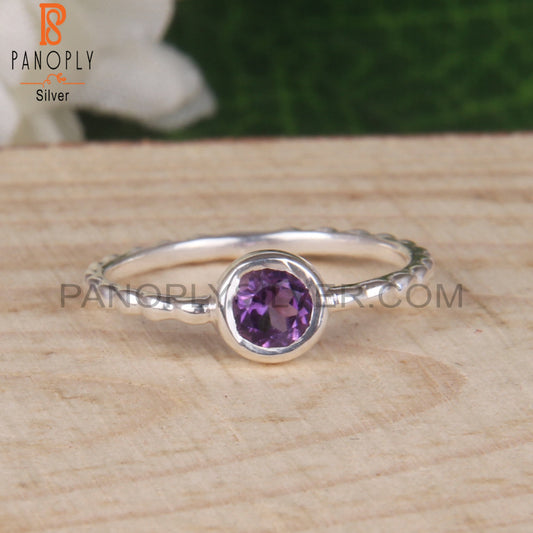 Amethyst 925 Sterling Silver Wedding Ring