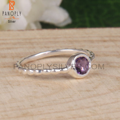 Amethyst 925 Sterling Silver Wedding Ring