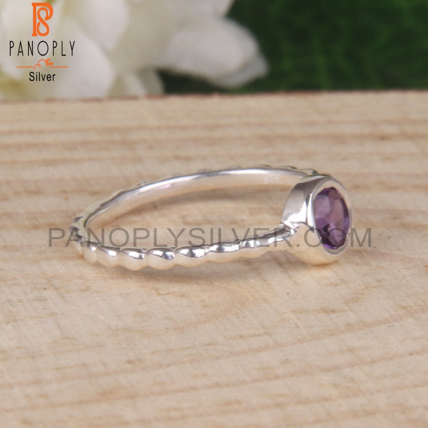 Amethyst 925 Sterling Silver Wedding Ring