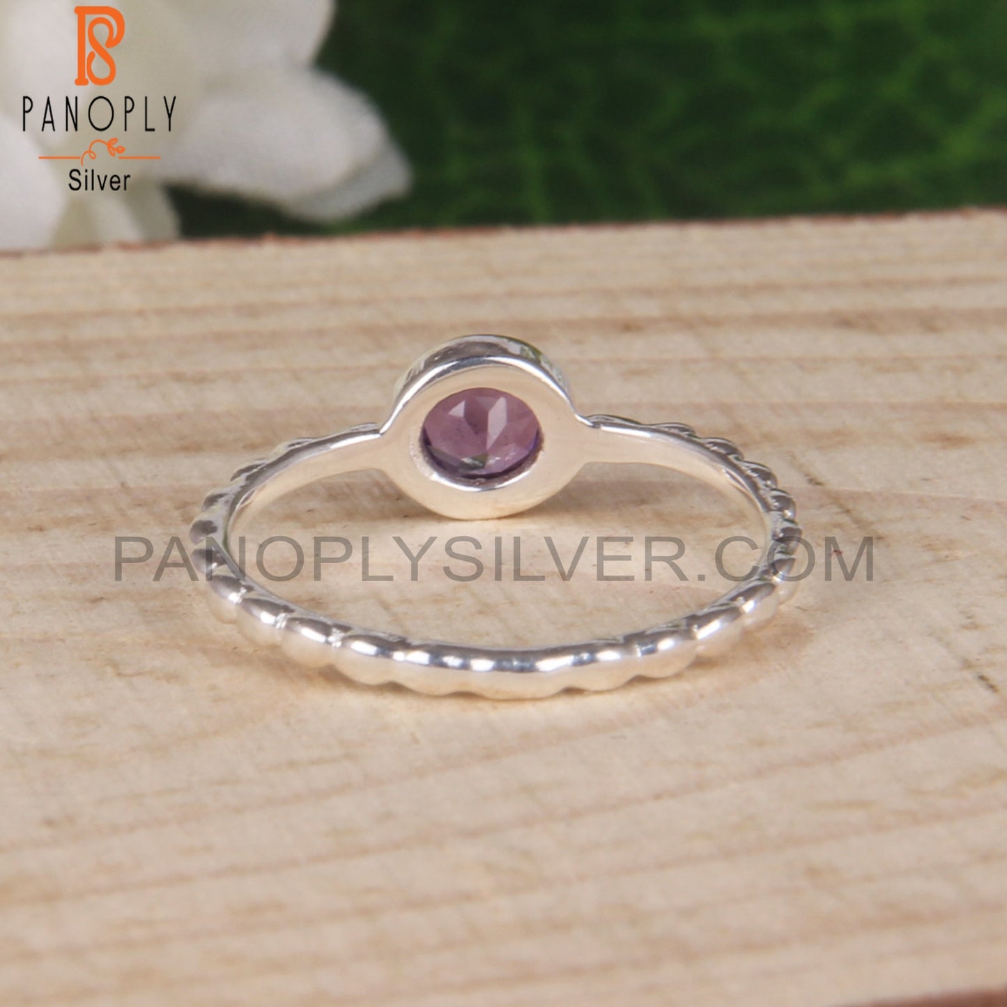 Amethyst 925 Sterling Silver Wedding Ring