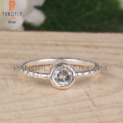 Solid 925 Sterling Silver Green Amethyst Ring