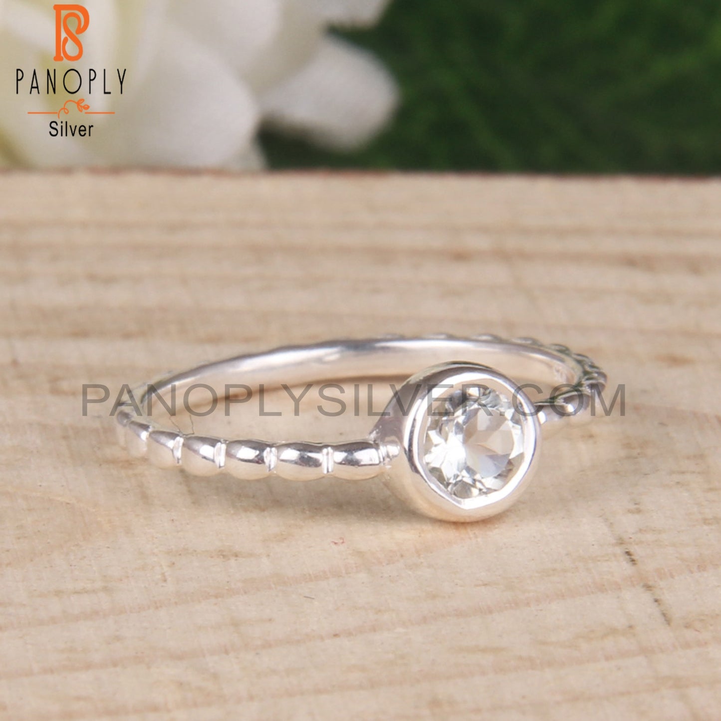 Solid 925 Sterling Silver Green Amethyst Ring