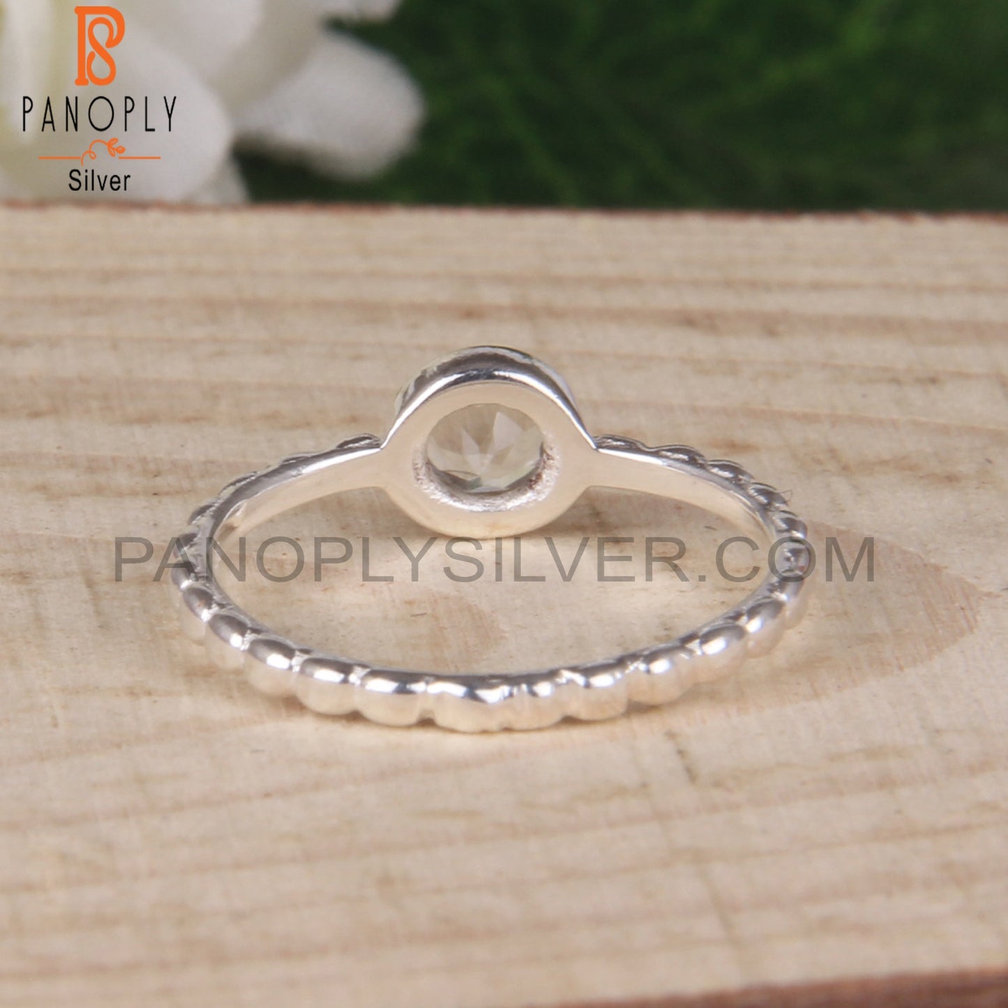 Solid 925 Sterling Silver Green Amethyst Ring