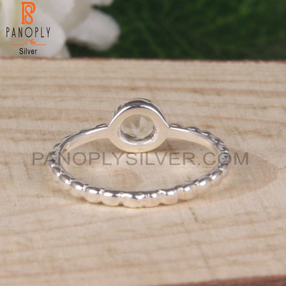Solid 925 Sterling Silver Green Amethyst Ring