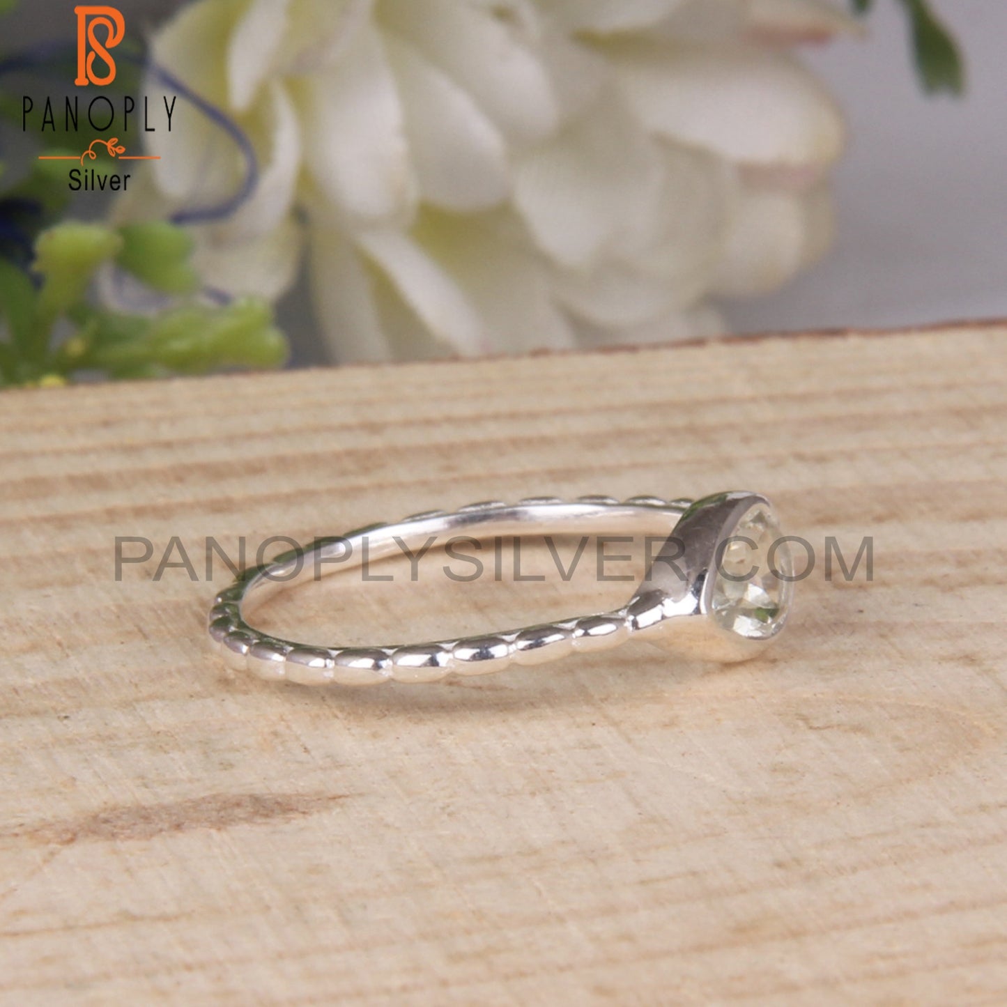 Pear 925 Sterling Silver Green Amethyst Ring