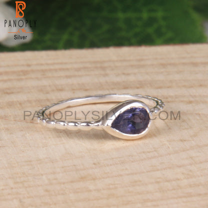 Pear Iolite 925 Sterling Silver Ring For Women