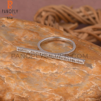 Diamond Round 925 Sterling Silver Ring