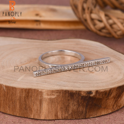 Diamond Round 925 Sterling Silver Ring