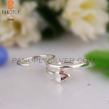 Ruby & White Topaz 925 Sterling Silver Snake Ring Band