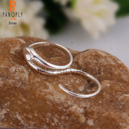 Ruby & White Topaz 925 Sterling Silver Snake Ring Band