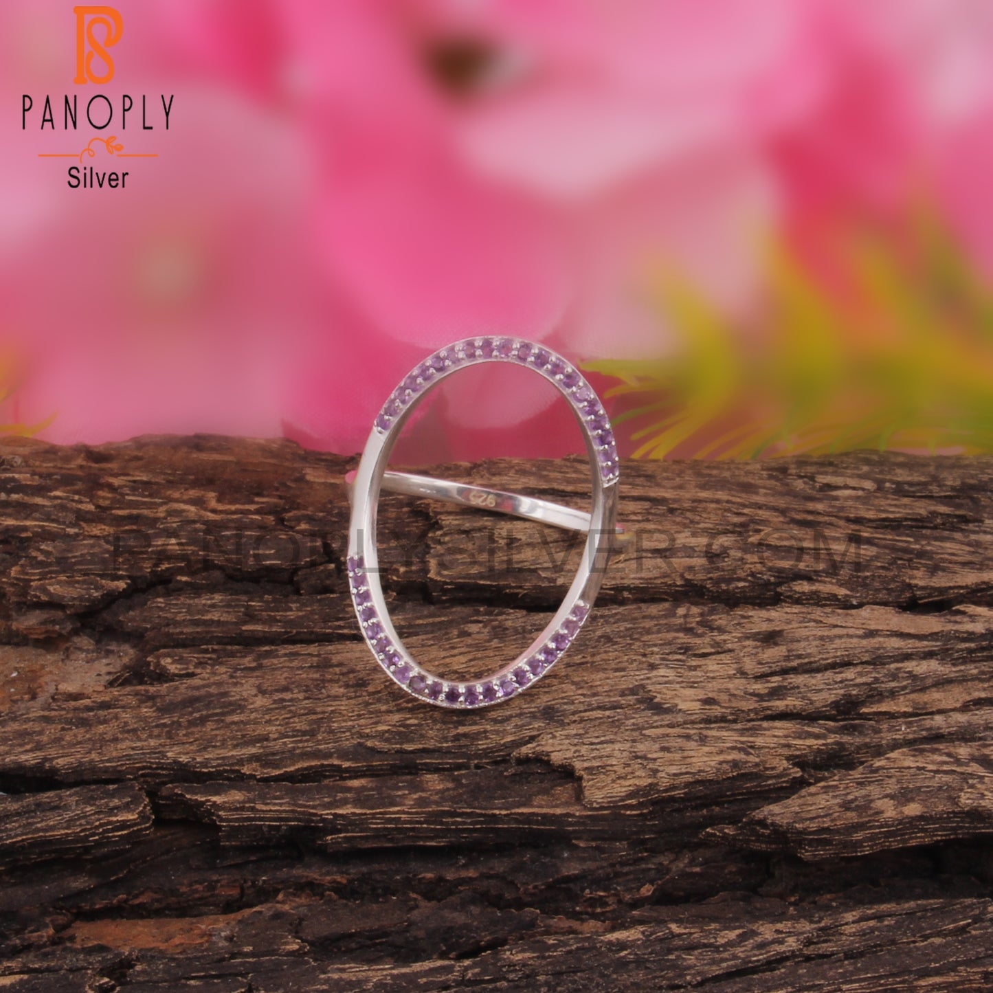 Amethyst Round Shape 925 Sterling Silver Cocktail Ring