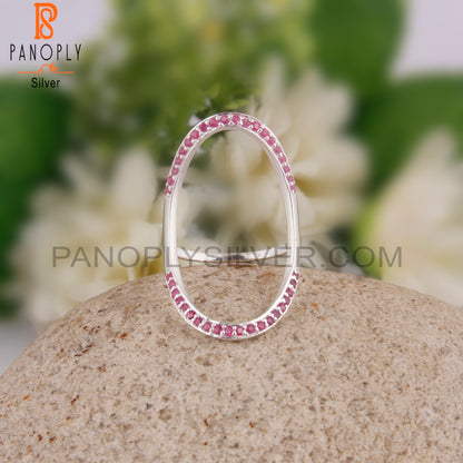 Ruby 925 Sterling Silver Cocktail Party Ring