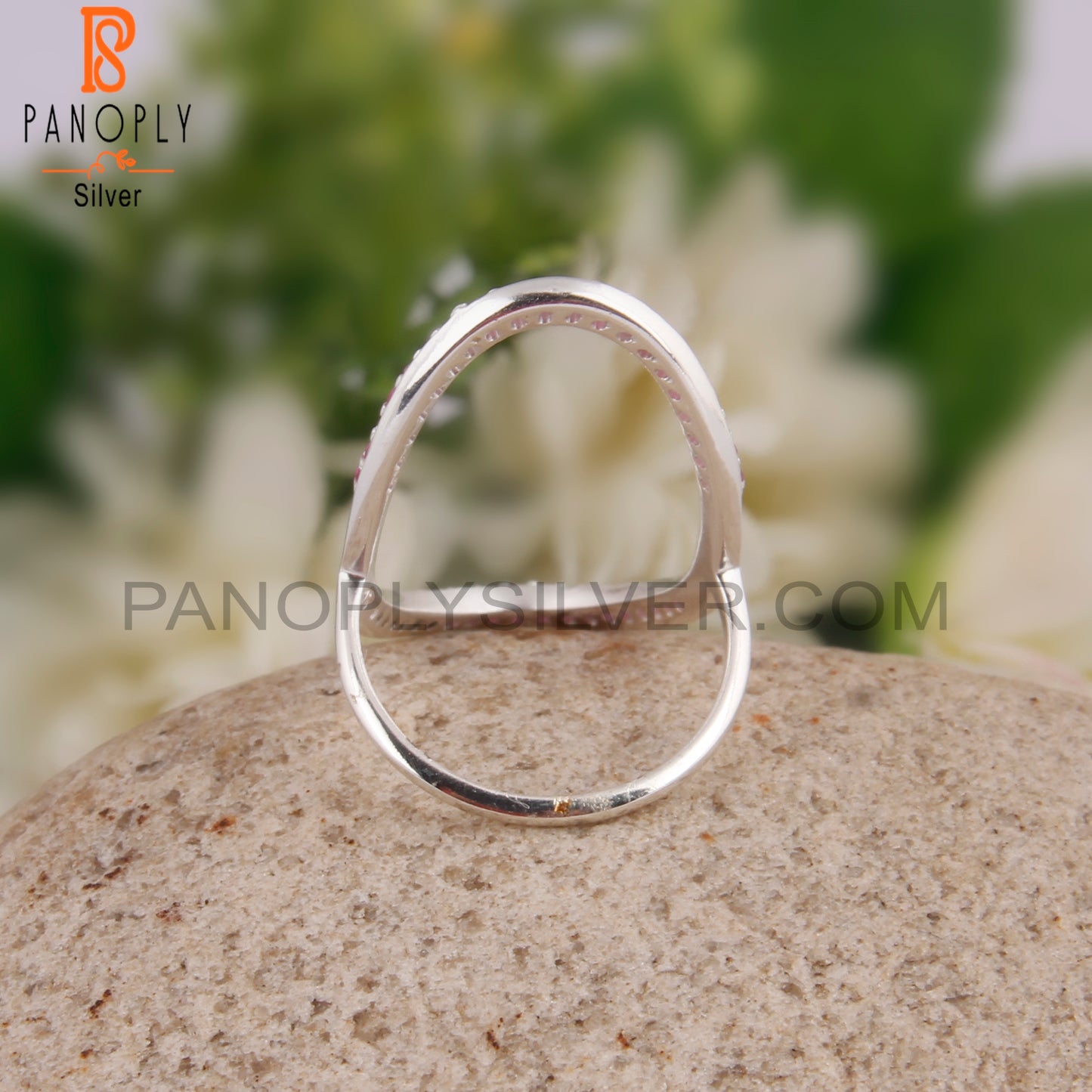 Ruby 925 Sterling Silver Cocktail Party Ring