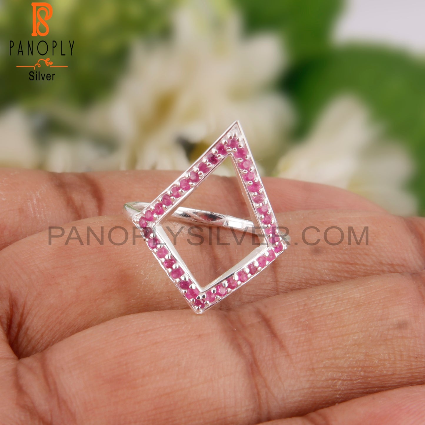 Ruby 925 Sterling Silver Cocktail Ring