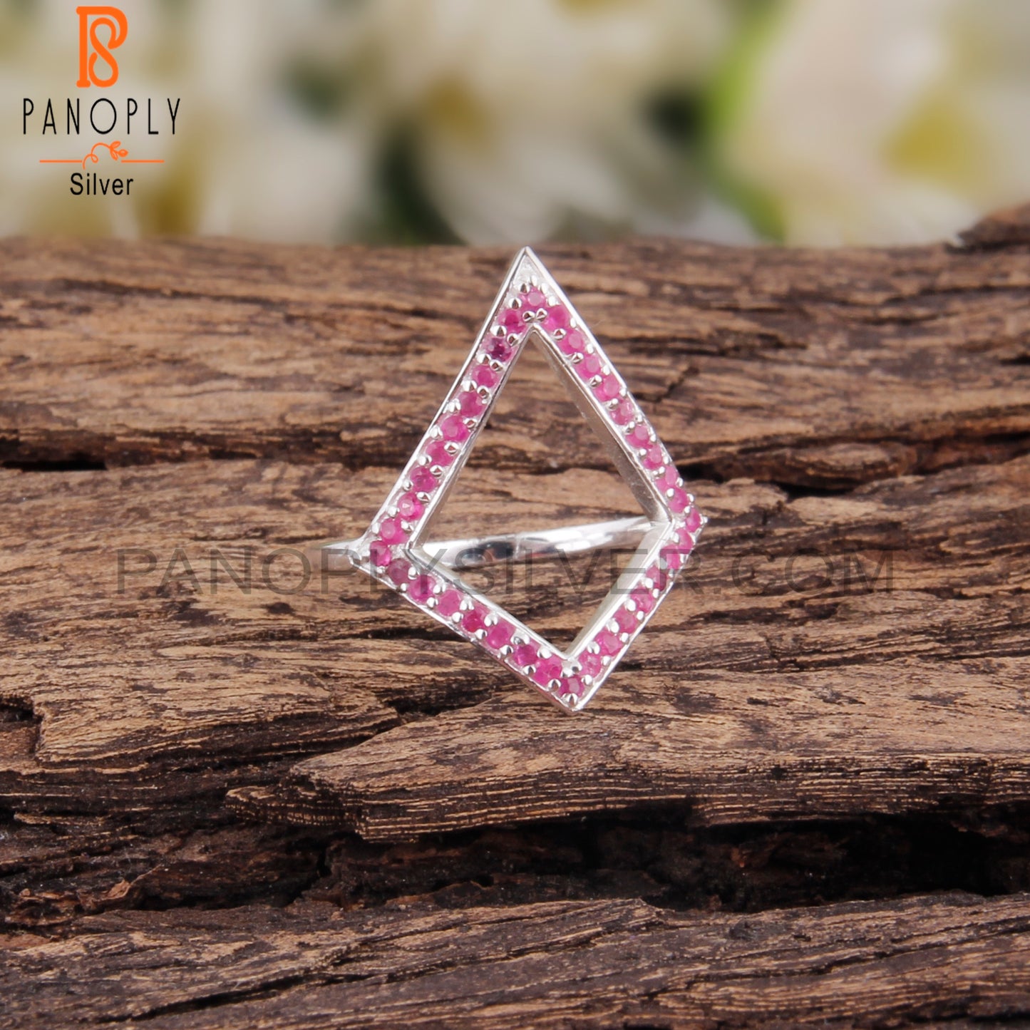 Ruby 925 Sterling Silver Cocktail Ring