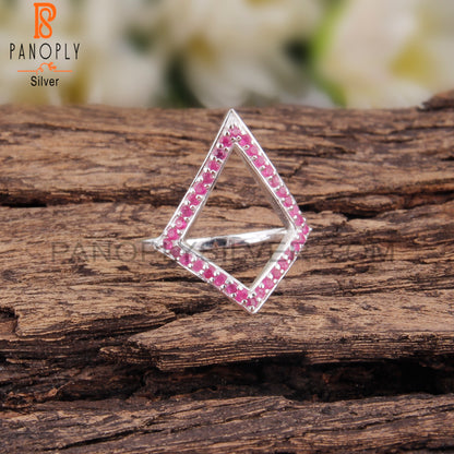 Ruby 925 Sterling Silver Cocktail Ring