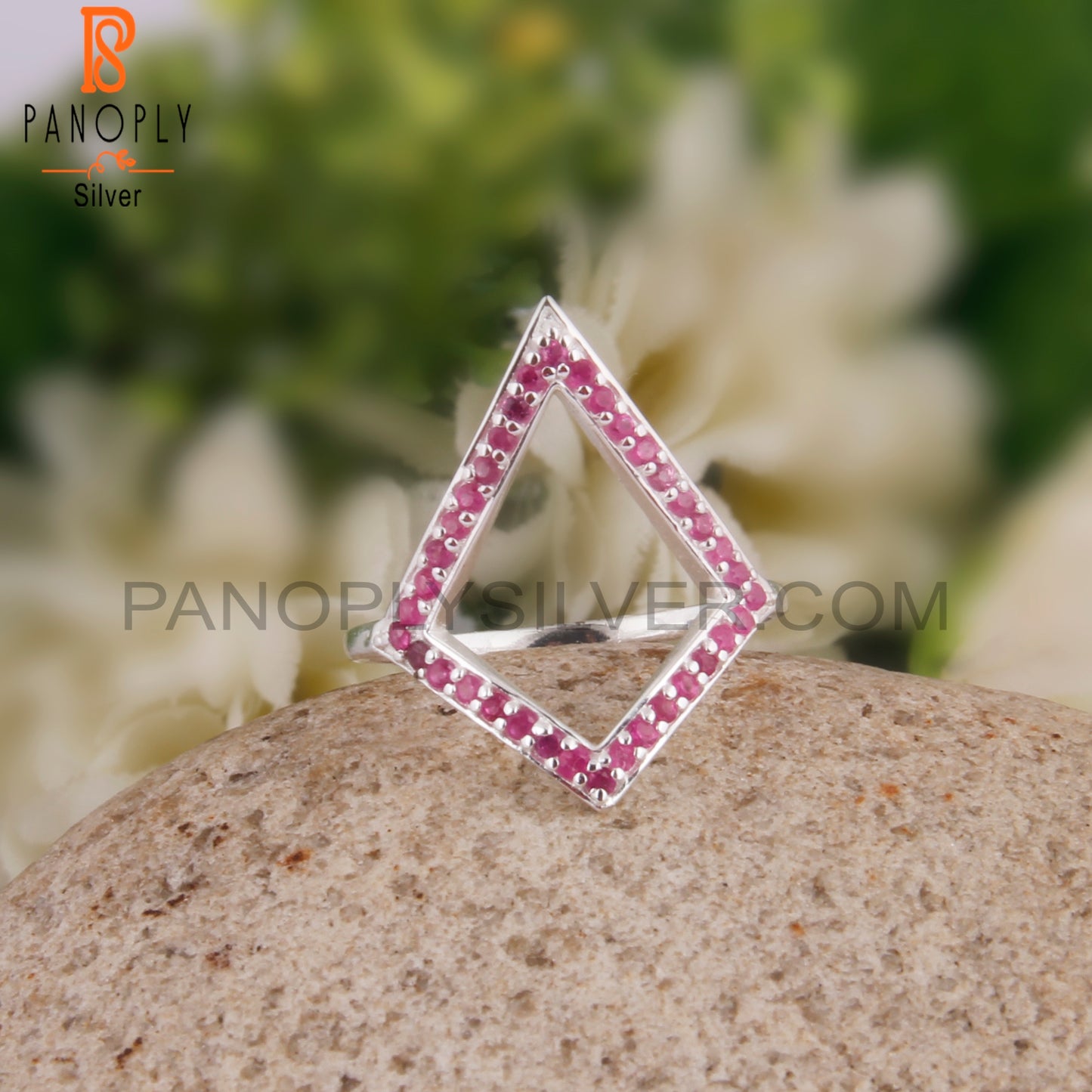 Ruby 925 Sterling Silver Cocktail Ring