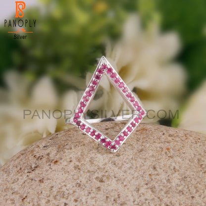 Ruby 925 Sterling Silver Cocktail Ring