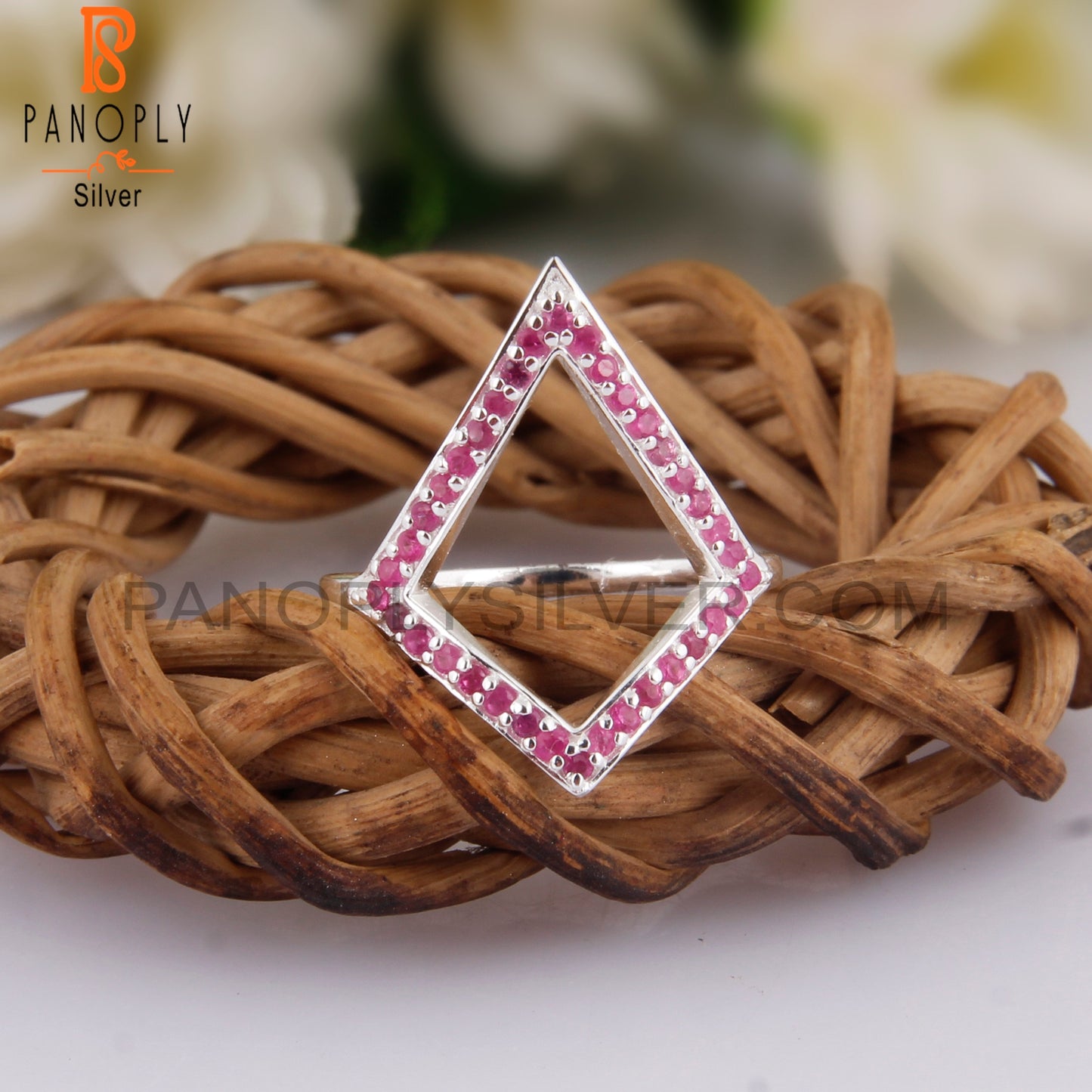 Ruby 925 Sterling Silver Cocktail Ring