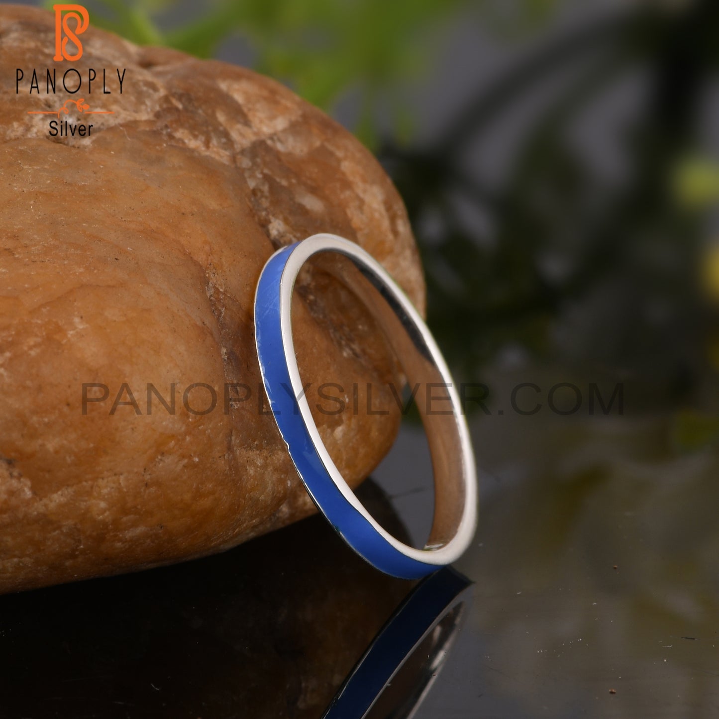 Blue Enamel 925 Sterling Silver Ring