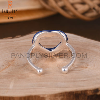 Blue Heart 925 Sterling Silver Ring