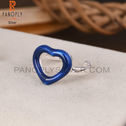 Blue Heart 925 Sterling Silver Ring