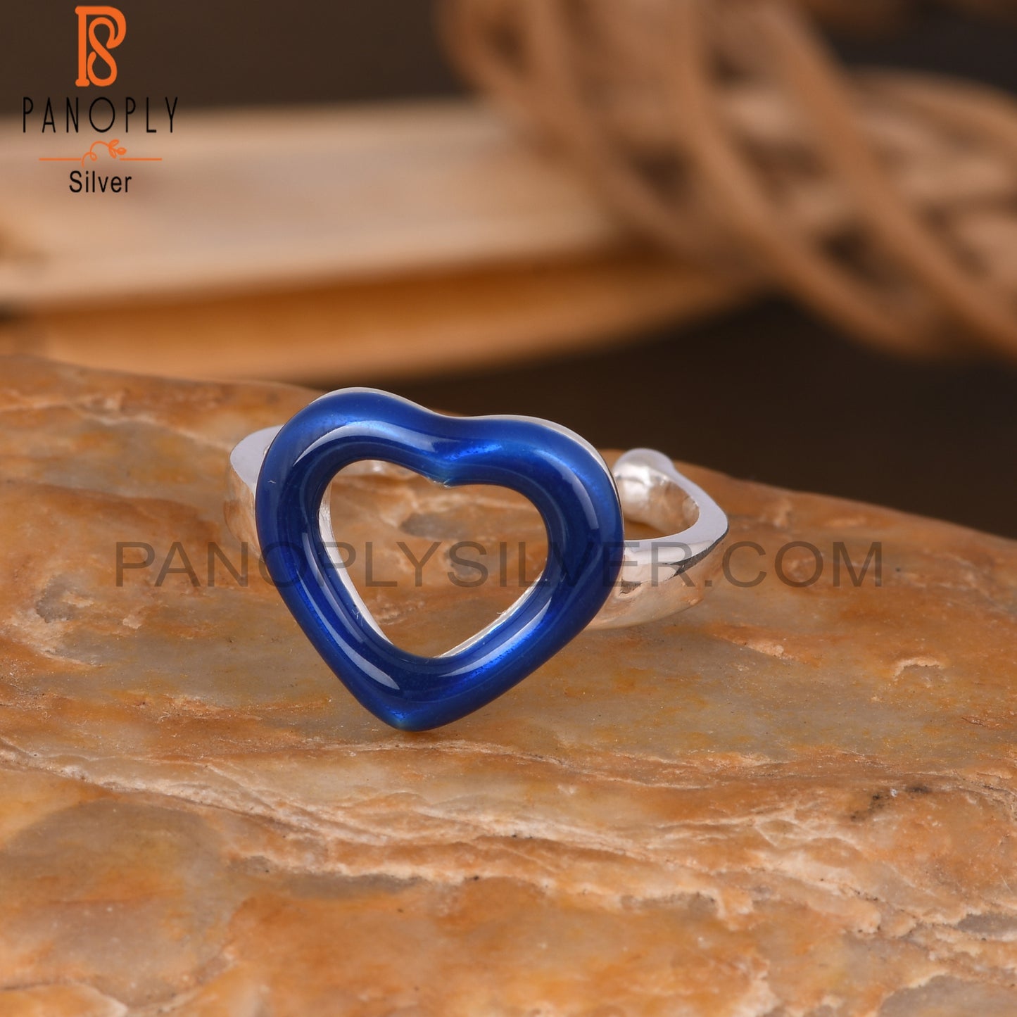 Blue Heart 925 Sterling Silver Ring