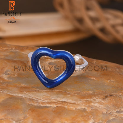 Blue Heart 925 Sterling Silver Ring