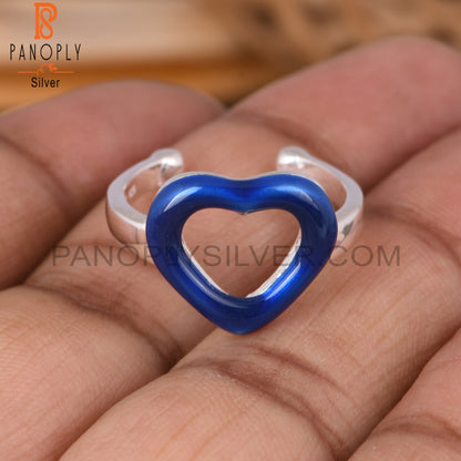 Blue Heart 925 Sterling Silver Ring