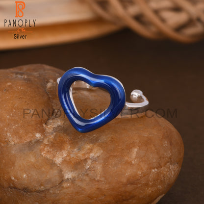 Blue Heart 925 Sterling Silver Ring