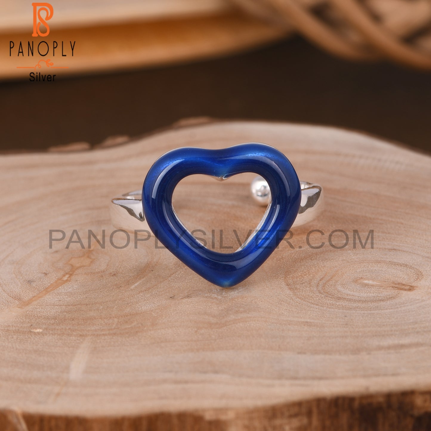 Blue Heart 925 Sterling Silver Ring