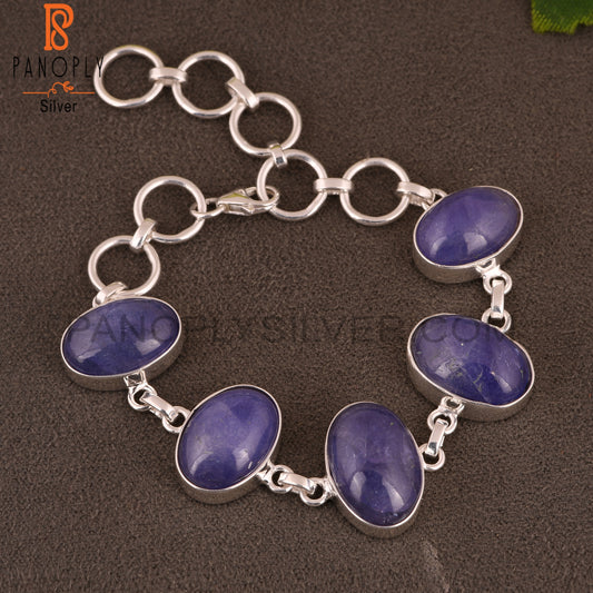 Tanzanite 925 Sterling Silver Chain Link Bracelet