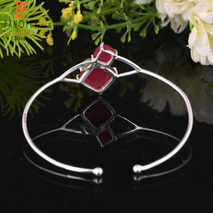 Peridot & Red Ruby 925 Sterling Silver Bracelet
