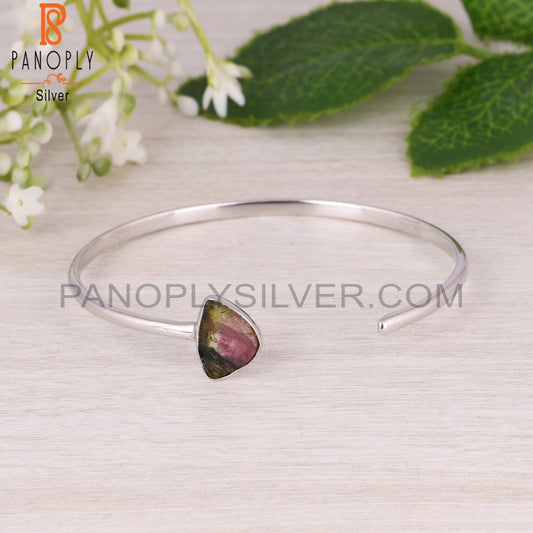 Bio Tourmaline 925 Sterling Silver Cuff