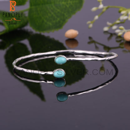 Arizona Turquoise Oval Shape 925 Sterling Silver Bangle