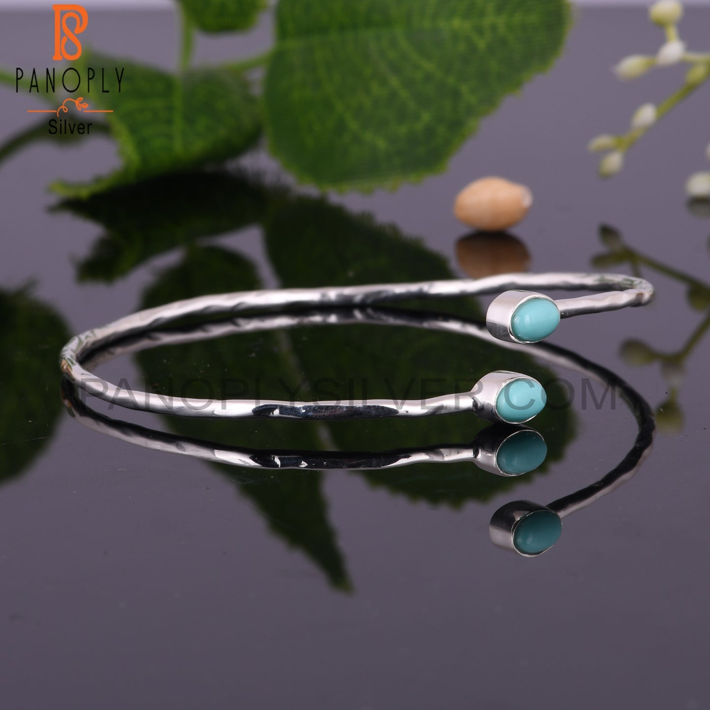 Arizona Turquoise Oval Shape 925 Sterling Silver Bangle