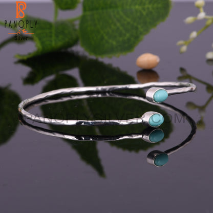 Arizona Turquoise Oval Shape 925 Sterling Silver Bangle