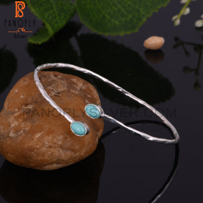 Arizona Turquoise Oval Shape 925 Sterling Silver Bangle