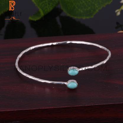 Arizona Turquoise Oval Shape 925 Sterling Silver Bangle