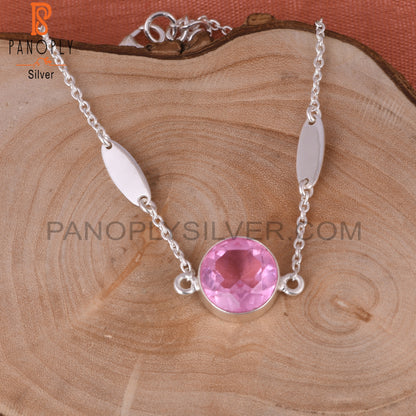 Doublet Kunzite Quartz Palm 925 Sterling Silver Bracelet