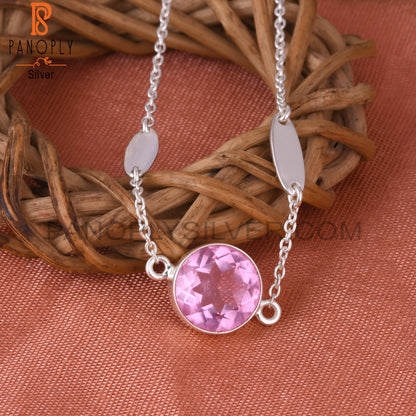 Doublet Kunzite Quartz Palm 925 Sterling Silver Bracelet