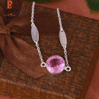 Doublet Kunzite Quartz Palm 925 Sterling Silver Bracelet