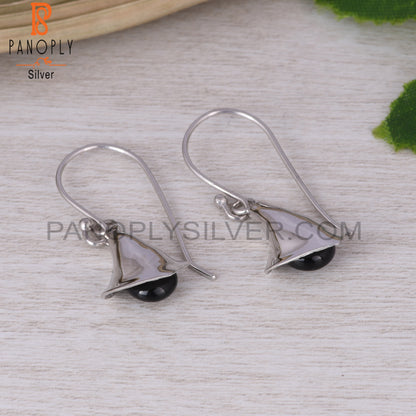 Black Onyx Pear Shape 925 Sterling Silver Earrings