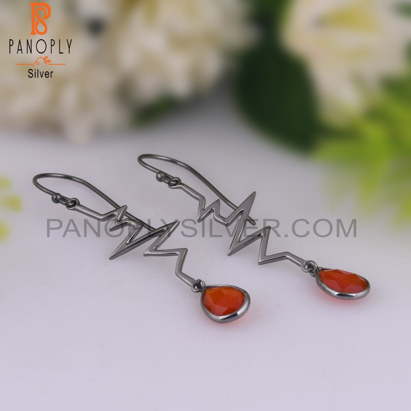 Red Onyx 925 Sterling Silver Earrings