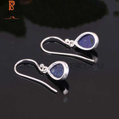 Lapis Pear Shape 925 Sterling Silver Earrings