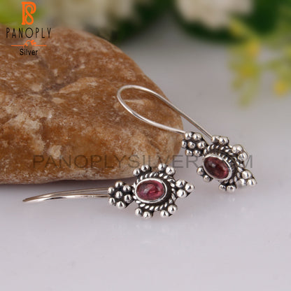 Pink Tourmaline Oval Shape 925 Sterling Silver Earrings