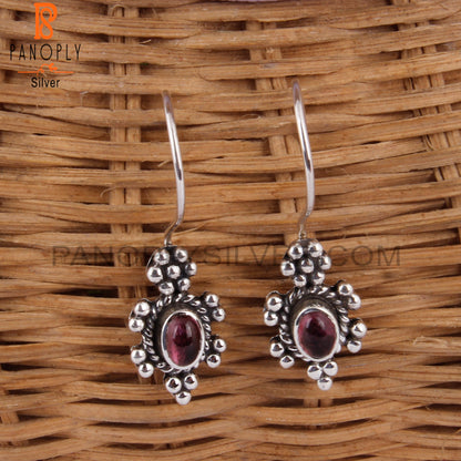 Pink Tourmaline Oval Shape 925 Sterling Silver Earrings