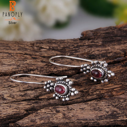 Pink Tourmaline Oval Shape 925 Sterling Silver Earrings