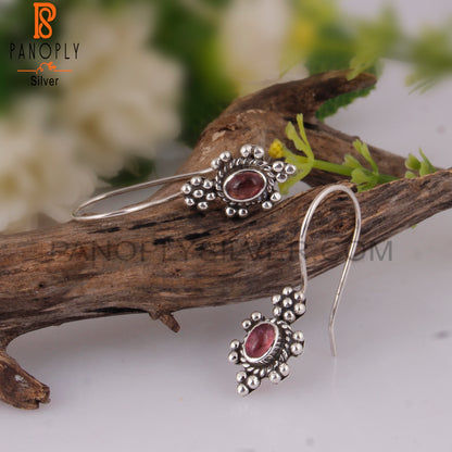 Pink Tourmaline Oval Shape 925 Sterling Silver Earrings