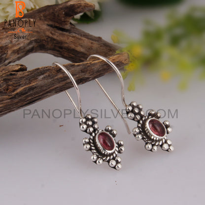 Pink Tourmaline Oval Shape 925 Sterling Silver Earrings